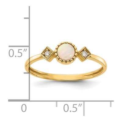 10K Yellow Gold CZ Opal Ring – view 5