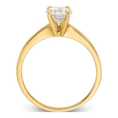10K Yellow Gold Round CZ Solitaire Engagement Ring – view 2