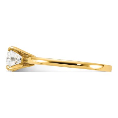 10K Yellow Gold Round CZ Solitaire Engagement Ring – view 3