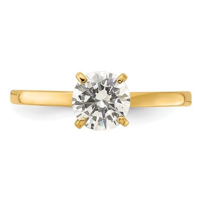 10K Yellow Gold Round CZ Solitaire Engagement Ring – view 4