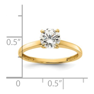 10K Yellow Gold Round CZ Solitaire Engagement Ring – view 5