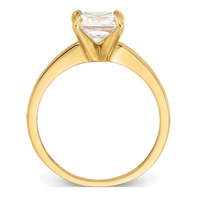 10K Yellow Gold Square CZ Solitaire Engagement Ring – view 2