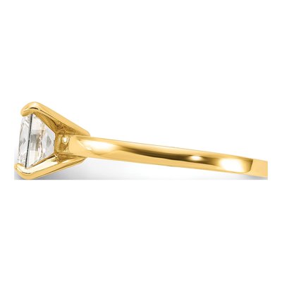 10K Yellow Gold Square CZ Solitaire Engagement Ring – view 3