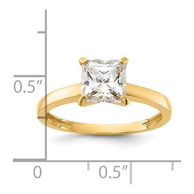 10K Yellow Gold Square CZ Solitaire Engagement Ring – view 5