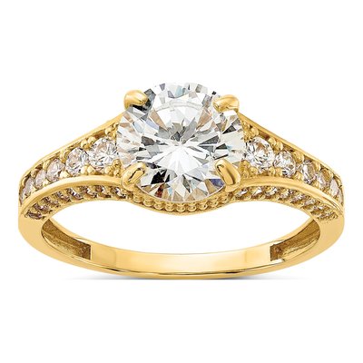 10K Yellow Gold CZ Ring