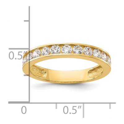 10K Yellow Gold 3.2mm CZ Channel Wedding Band – view 5