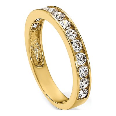 10K Yellow Gold 3.2mm CZ Channel Wedding Band – view 7