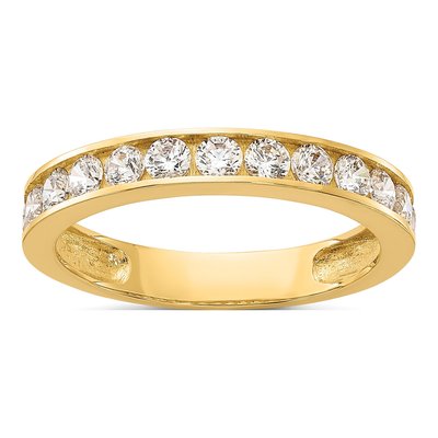 10K Yellow Gold 3.2mm CZ Channel Wedding Band