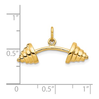 10K Yellow Gold Barbell Charm – view 4
