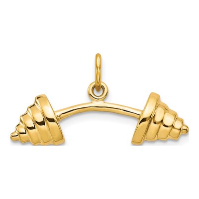 10K Yellow Gold Barbell Charm