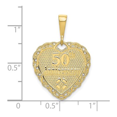 10K Yellow Gold 50th Anniversary Heart Charm – view 4