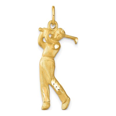 10K Yellow Gold Golfer Pendant