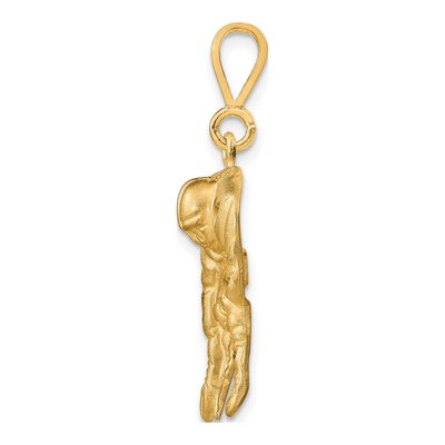 10K Yellow Gold Football Player Pendant – view 3
