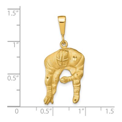 10K Yellow Gold Football Player Pendant – view 4
