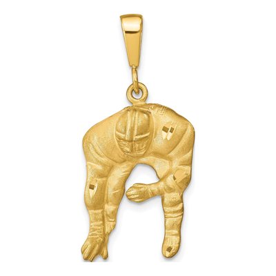 10K Yellow Gold Football Player Pendant