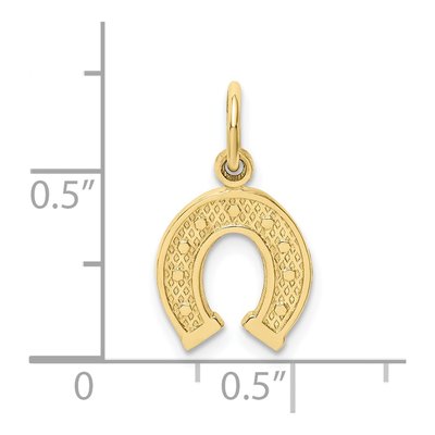 10K Yellow Gold Small Horseshoe Charm – view 4