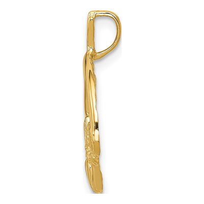 10K Yellow Gold Claddagh Pendant – view 3