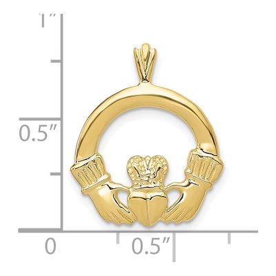 10K Yellow Gold Claddagh Pendant – view 4