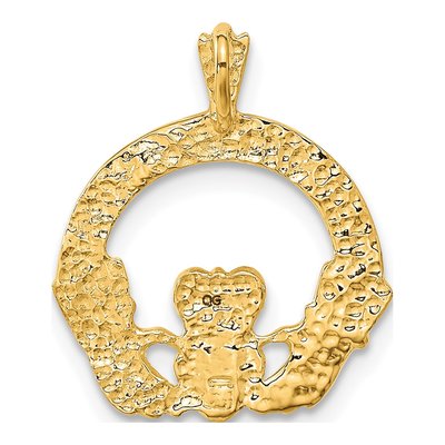 10K Yellow Gold Claddagh Pendant – view 5