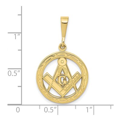 10K Yellow Gold Masonic Symbol Pendant – view 4