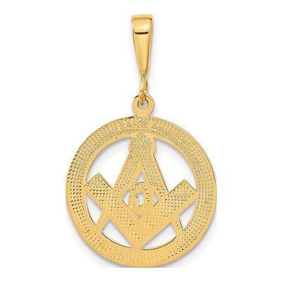 10K Yellow Gold Masonic Symbol Pendant – view 5