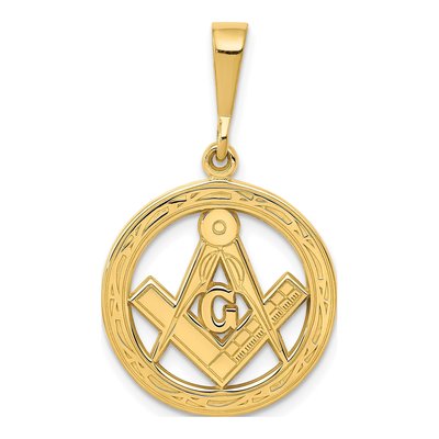 10K Yellow Gold Masonic Symbol Pendant