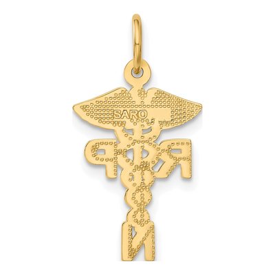 10K Yellow Gold RPN Nurse Pendant – view 5