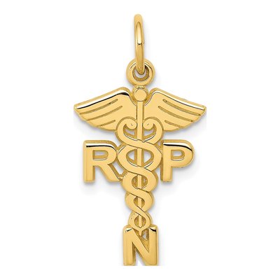10K Yellow Gold RPN Nurse Pendant