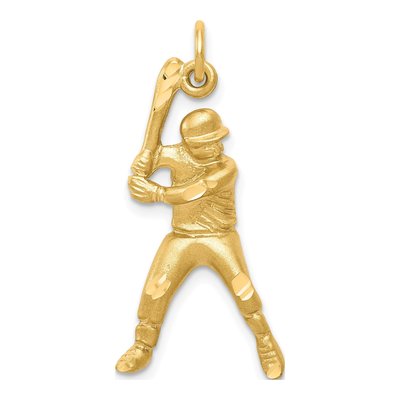 10K Yellow Gold Baseball Player Pendant