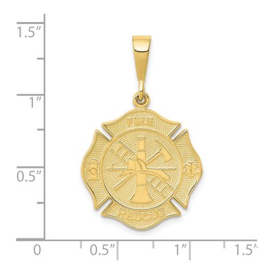 10K Yellow Gold Fire Rescue Medal Pendant – view 4