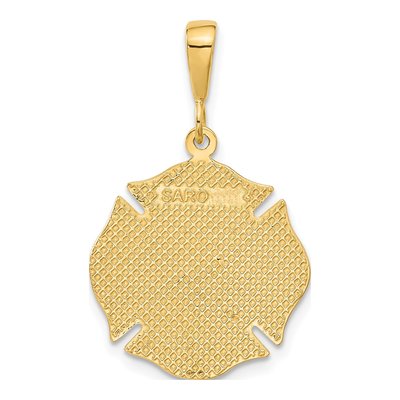 10K Yellow Gold Fire Rescue Medal Pendant – view 5