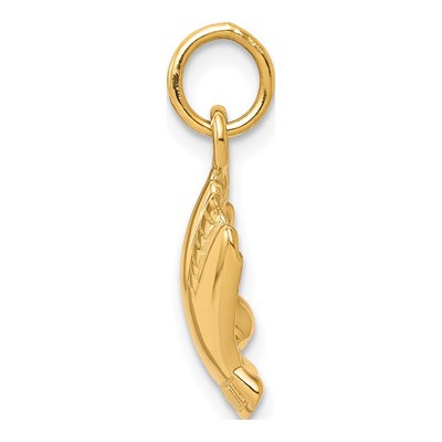 10K Yellow Gold Baseball Glove Ball Charm – view 3