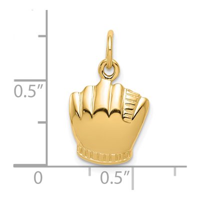 10K Yellow Gold Baseball Glove Ball Charm – view 4