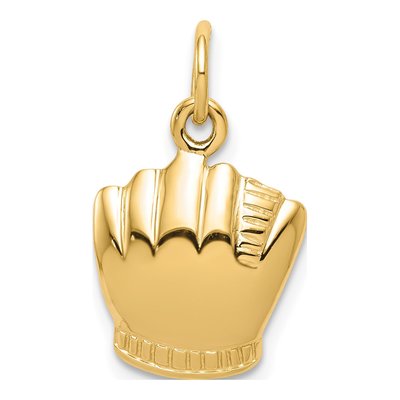 10K Yellow Gold Baseball Glove Ball Charm