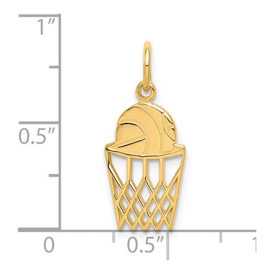 10K Yellow Gold Basketball Net Charm – view 4