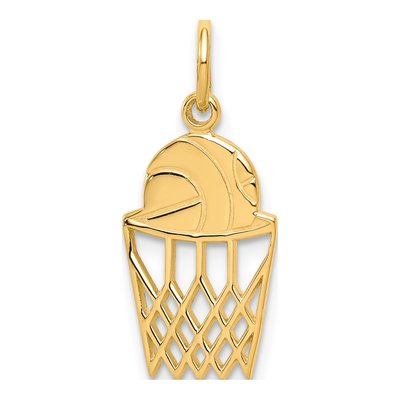 10K Yellow Gold Basketball Net Charm