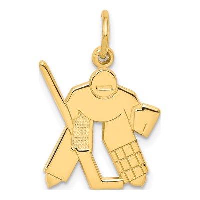 10K Yellow Gold Hockey Goalie Charm