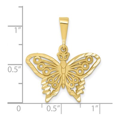 10K Yellow Gold Large Butterfly Pendant – view 4