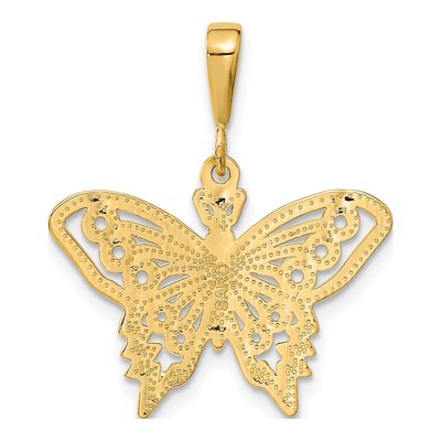 10K Yellow Gold Large Butterfly Pendant – view 5