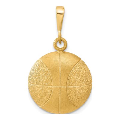 10K Yellow Gold Basketball Pendant
