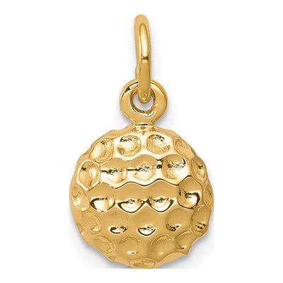 10K Yellow Gold Golf Ball Pendant