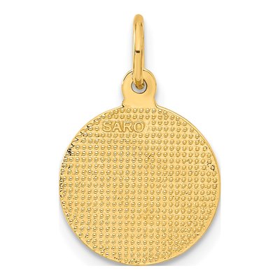 10K Yellow Gold Round Angel Pendant – view 5