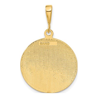 10K Yellow Gold Large Round Angel Pendant – view 5