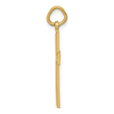10K Yellow Gold Diamond-Cut Cross Pendant – view 3