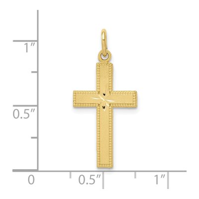 10K Yellow Gold Diamond-Cut Cross Pendant – view 4