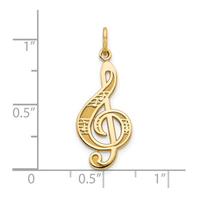 10K Yellow Gold Treble Clef for Musicians Charm – view 4