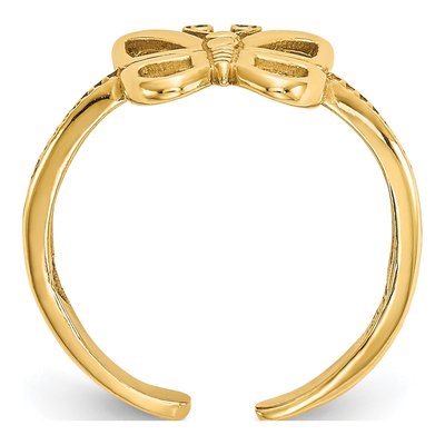 10K Yellow Gold Butterfly Toe Ring – view 2