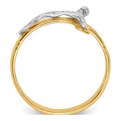 Men's 10K Two-Tone Gold Crucifix Ring – view 2