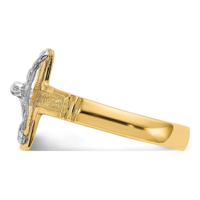 Men's 10K Two-Tone Gold Crucifix Ring – view 3
