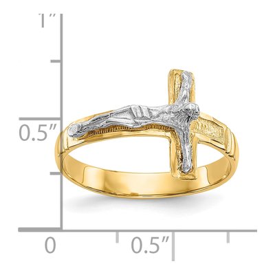 Men's 10K Two-Tone Gold Crucifix Ring – view 4